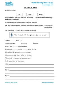 Worksheets for kids - totoo-or-two